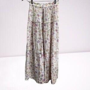 NEW Wildfox Orlanda Skirt in Ombre Leaves Floral Tiered Beaded Maxi Small